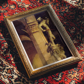 Statue of Perseus by Night - John Singer Sargent Art Print / Canvas Ornate Gold-framed Painting Classical Sculpture Muscular Figure Dynamic