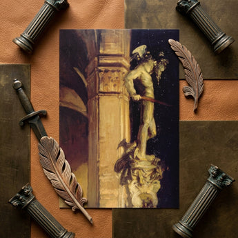 Statue of Perseus by Night - John Singer Sargent Art Print / Canvas Rectangular Art Print Classical Sculpture Muscular Nude Figure Greek
