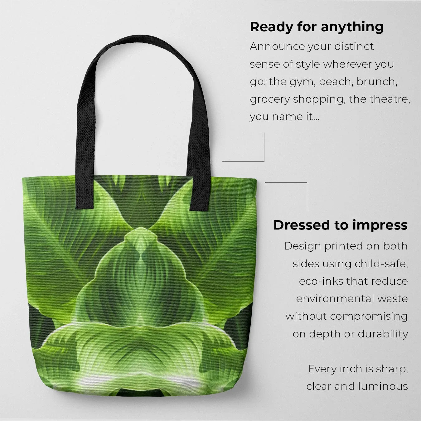 Step by - Trippy Botanical Op Art Shopping Tote Bags