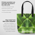 Step by - Trippy Botanical Op Art Shopping Tote, Tote Bag Vibrant Green Leaf Plant Design Printed