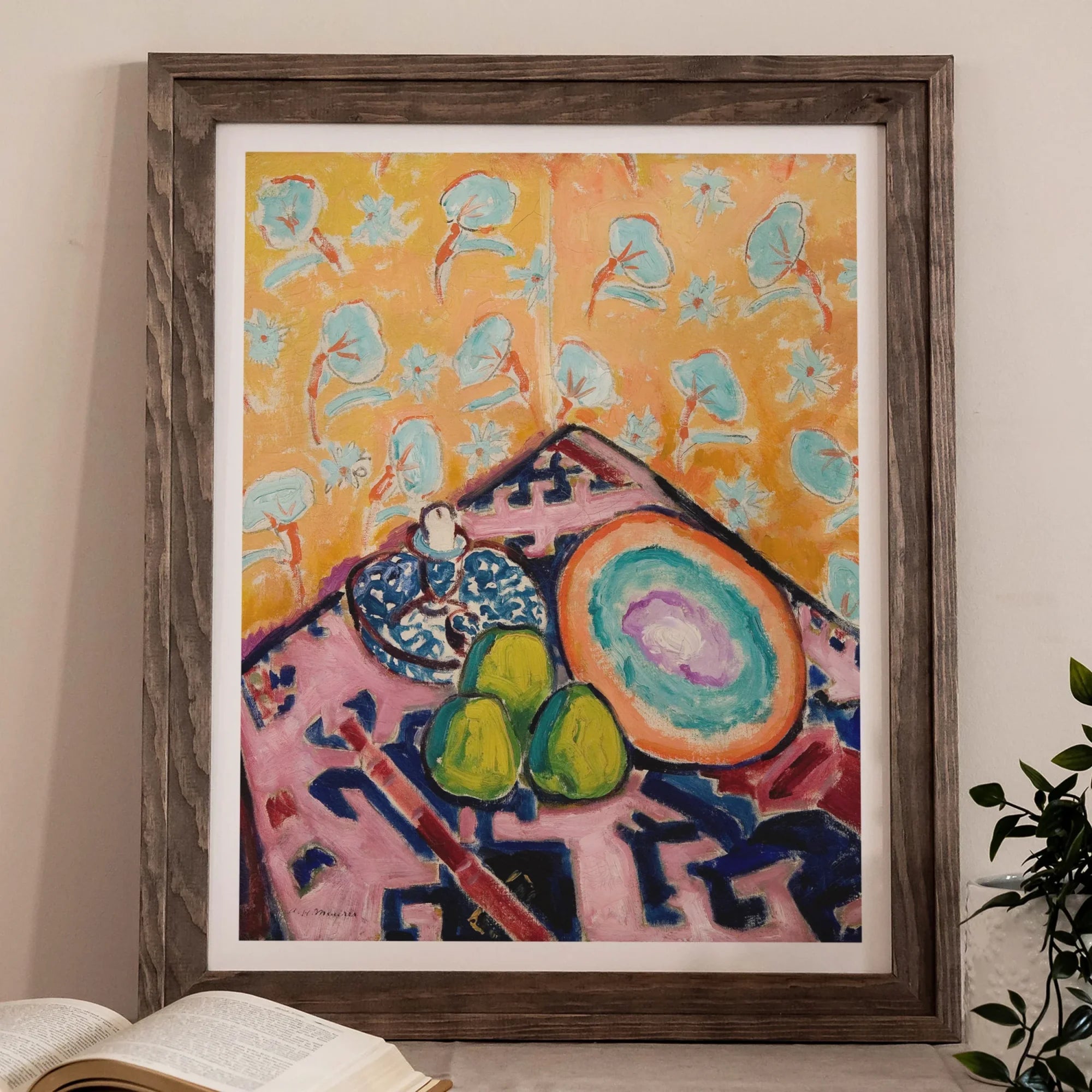 Still Life - Alfred Henry Maurer Fauvist Art Print, Framed Colorful Painting Life Fruit Abstract Patterns