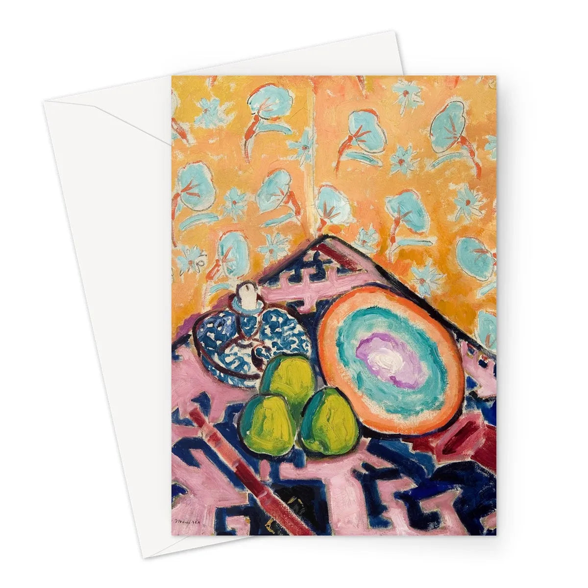 Still Life By Alfred Henry Maurer Greeting Card - A5 Portrait / 1 Card - Greeting & Note Cards - Aesthetic Art