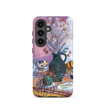 Still Life with Flowers - Henri Matisse Phone Case Samsung Galaxy S24 / Matte Phone Case Vibrant Painting Dark Green Ceramic Pitcher Henri