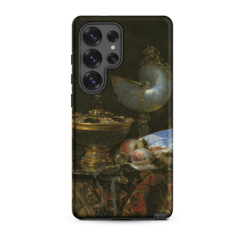 Still Life with Holbein Bowl Nautilus Cup Glass Goblet and Fruit Dish - Willem Kalf Phone Case Samsung Galaxy S25 Ultra / Matte Black Phone