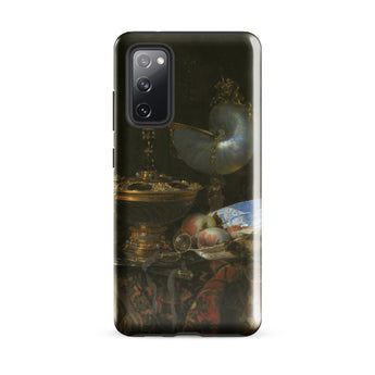 Still Life with Holbein Bowl Nautilus Cup Glass Goblet and Fruit Dish - Willem Kalf Phone Case Samsung Galaxy S20 Fe / Gloss Black Phone