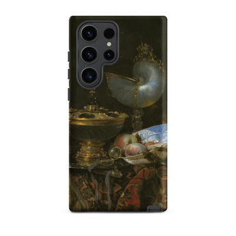 Still Life with Holbein Bowl Nautilus Cup Glass Goblet and Fruit Dish - Willem Kalf Phone Case Samsung Galaxy S23 Ultra / Matte Black Phone