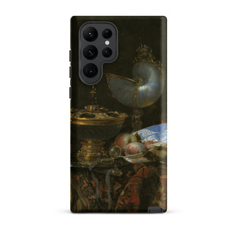 Still Life with Holbein Bowl Nautilus Cup Glass Goblet and Fruit Dish - Willem Kalf Phone Case Samsung Galaxy S22 Ultra / Matte Black Phone