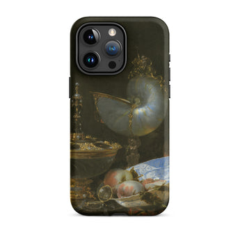 Still Life with Holbein Bowl Nautilus Cup Glass Goblet and Fruit Dish - Willem Kalf Phone Case Iphone 15 Pro Max / Matte Black Phone Case