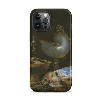 Still Life with Holbein Bowl Nautilus Cup Glass Goblet and Fruit Dish - Willem Kalf Phone Case Iphone 12 Pro Max / Matte Black Phone Case