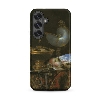Still Life with Holbein Bowl Nautilus Cup Glass Goblet and Fruit Dish - Willem Kalf Phone Case Samsung Galaxy S25 Plus / Matte Black Phone