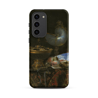 Still Life with Holbein Bowl Nautilus Cup Glass Goblet and Fruit Dish - Willem Kalf Phone Case Samsung Galaxy S23 Plus / Matte Black Phone