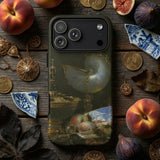 Still Life with Holbein Bowl Nautilus Cup Glass Goblet and Fruit Dish - Willem Kalf Phone Case Dark Green Phone Case Detailed Classical