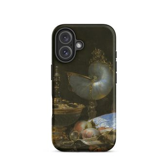 Still Life with Holbein Bowl Nautilus Cup Glass Goblet and Fruit Dish - Willem Kalf Phone Case Iphone 16 / Matte Sleek Black Phone Case