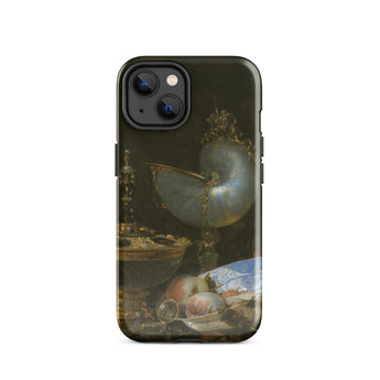 Still Life with Holbein Bowl Nautilus Cup Glass Goblet and Fruit Dish - Willem Kalf Phone Case Iphone 14 / Gloss Sleek Black Phone Case