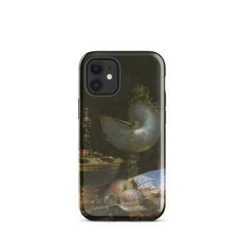 Still Life with Holbein Bowl Nautilus Cup Glass Goblet and Fruit Dish - Willem Kalf Phone Case Iphone 12 Mini / Gloss Sleek Black Phone