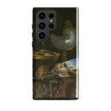 Still Life with Holbein Bowl Nautilus Cup Glass Goblet and Fruit Dish - Willem Kalf Phone Case Samsung Galaxy S23 Ultra / Gloss Sleek Black