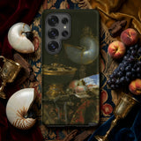 Still Life with Holbein Bowl Nautilus Cup Glass Goblet and Fruit Dish - Willem Kalf Phone Case Black Detailed Reproduction Classical