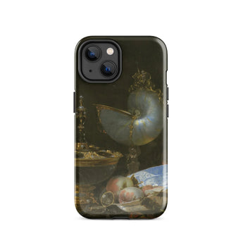 Still Life with Holbein Bowl Nautilus Cup Glass Goblet and Fruit Dish - Willem Kalf Phone Case Iphone 14 / Gloss Sleek Black Detailed