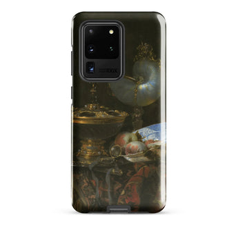 Still Life with Holbein Bowl Nautilus Cup Glass Goblet and Fruit Dish - Willem Kalf Phone Case Samsung Galaxy S20 Ultra / Gloss Sleek Black