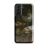 Still Life with Holbein Bowl Nautilus Cup Glass Goblet and Fruit Dish - Willem Kalf Phone Case Samsung Galaxy S21 Plus / Gloss Black