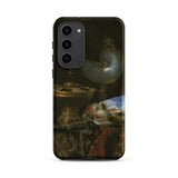 Still Life with Holbein Bowl Nautilus Cup Glass Goblet and Fruit Dish - Willem Kalf Phone Case Samsung Galaxy S23 Plus / Matte Black