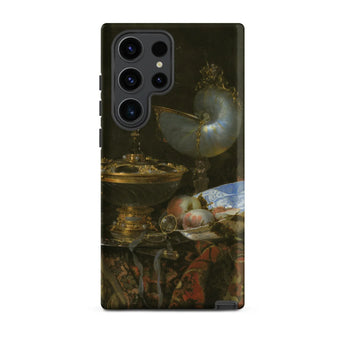 Still Life with Holbein Bowl Nautilus Cup Glass Goblet and Fruit Dish - Willem Kalf Phone Case Samsung Galaxy S23 Ultra / Matte Black