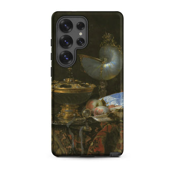 Still Life with Holbein Bowl Nautilus Cup Glass Goblet and Fruit Dish - Willem Kalf Phone Case Samsung Galaxy S25 Ultra / Matte Black