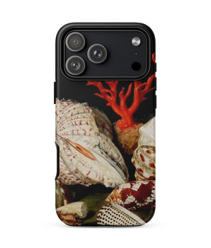 Iphone 17 Pro Max / Matte Still Life with Shells & Corals - Jacques Linard Phone Case Red Coral Antlers, Velvet Black Void, Linard’s Baroque