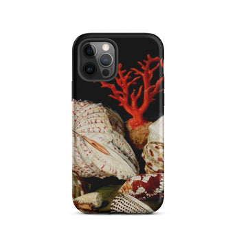Still Life with Shells & Corals - Jacques Linard Phone Case Iphone 12 Pro / Matte Seashell Coral Patterned Phone Case Red Antlers, Velvet