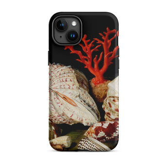 Still Life with Shells & Corals - Jacques Linard Phone Case Iphone 15 Plus / Matte Seashell-themed Phone Case Red Coral Antlers, Velvet