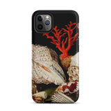 Still Life with Shells & Corals - Jacques Linard Phone Case Iphone 11 Pro Max / Matte Seashell-themed Phone Case Red Coral Antlers, Velvet