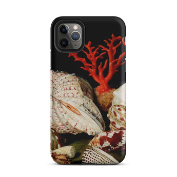Still Life with Shells & Corals - Jacques Linard Phone Case Iphone 11 Pro Max / Matte Seashell-themed Phone Case Red Coral Antlers, Velvet