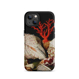Still Life with Shells & Corals - Jacques Linard Phone Case Iphone 13 / Matte Seashell-themed Phone Case Red Coral Antlers, Velvet Black