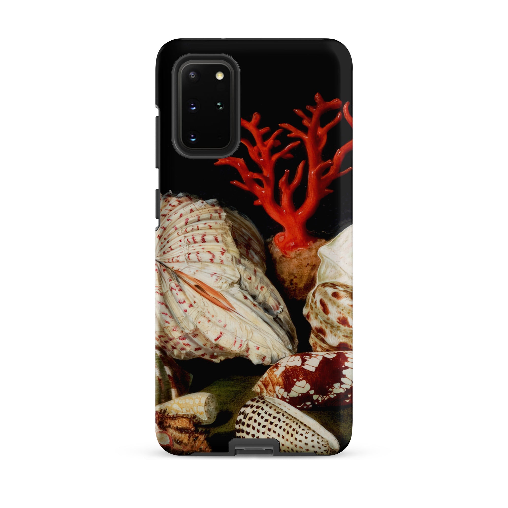 Still Life with Shells & Corals Jacques Linard Samsung Case, Galaxy S20 Plus / Matte, Black Smartphone Case Vibrant Depiction Red Coral