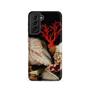 Still Life with Shells & Corals - Jacques Linard Samsung Case, Galaxy S21 / Matte, Smartphone Black Case Vibrant Red Coral Seashells