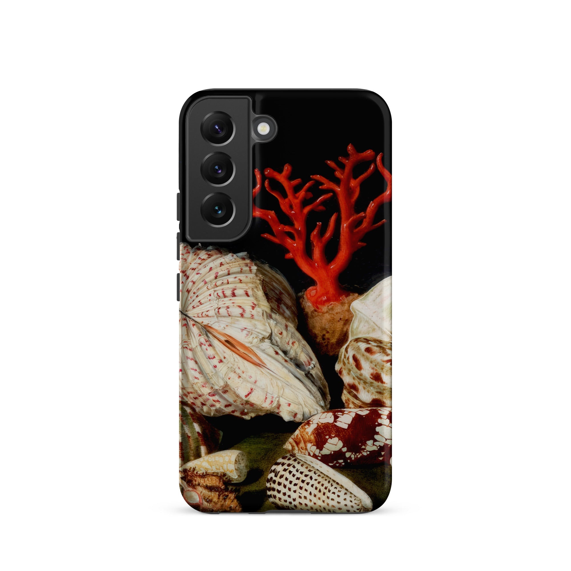 Still Life with Shells & Corals Jacques Linard Samsung Case, Galaxy S22 / Matte, Black Phone Case Vibrant Red Coral Seashells