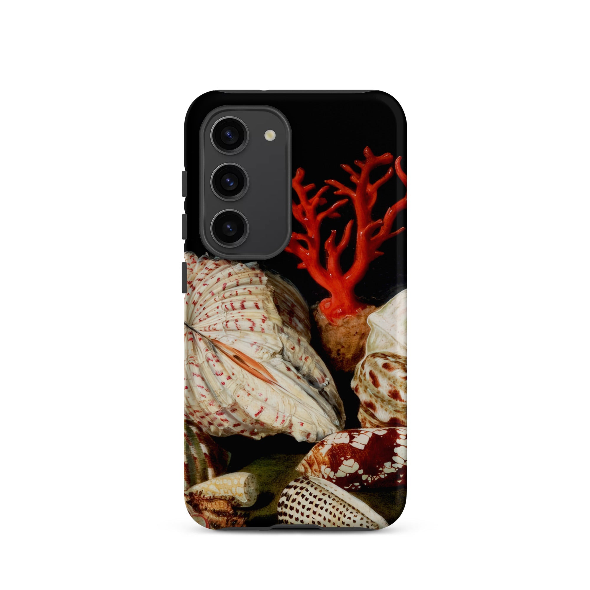 Still Life with Shells & Corals Jacques Linard Samsung Case, Galaxy S23 / Matte, Black Smartphone Case Design Seashells Red Coral