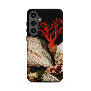 Still Life with Shells & Corals - Jacques Linard Samsung Case, Galaxy S24 Plus / Matte, Smartphone Case Vibrant Coral Seashell Design