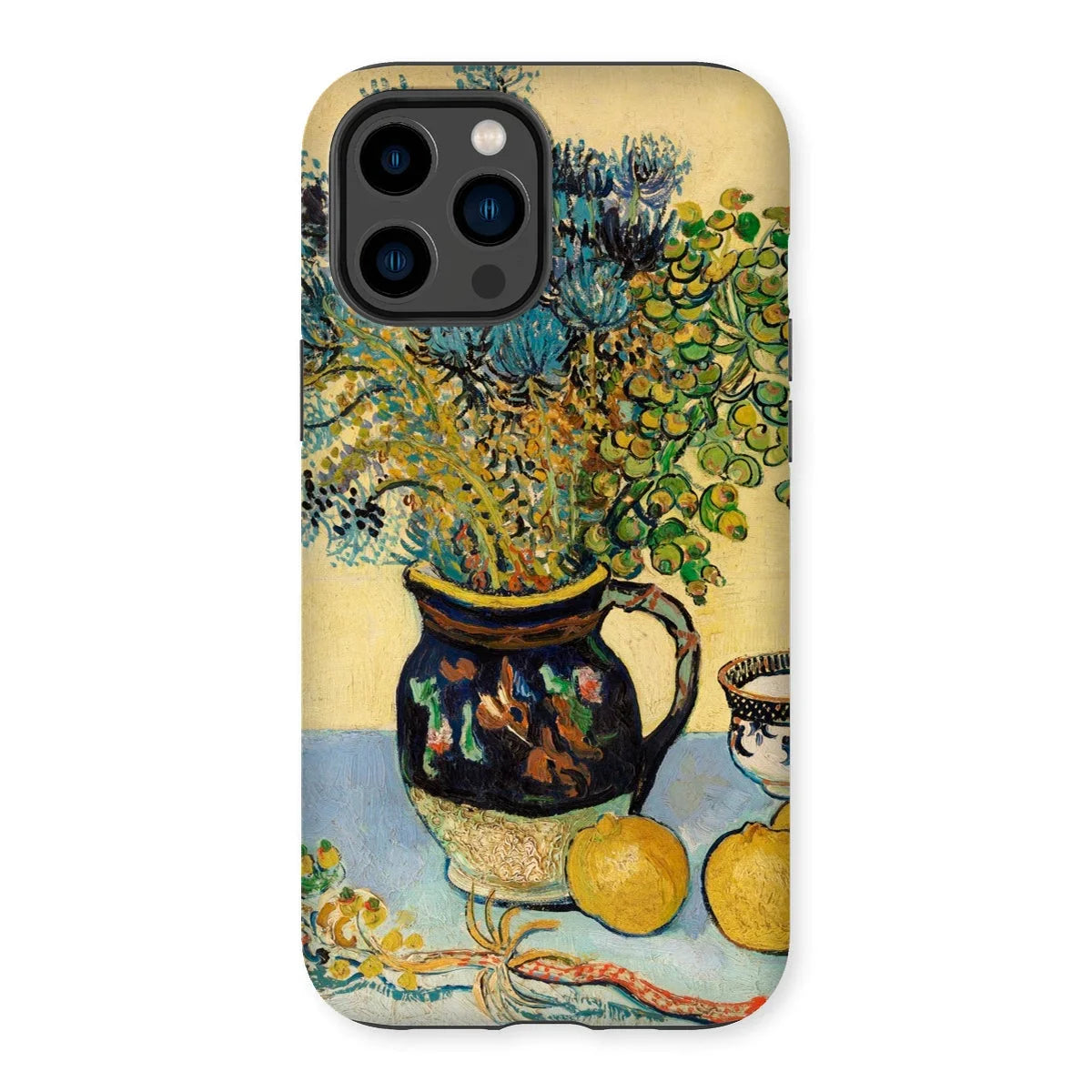 Still Life - Vincent Van Gogh Iphone Case, 14 Pro Max / Matte, Colorful Floral Arrangement Decorative Vase Fruit