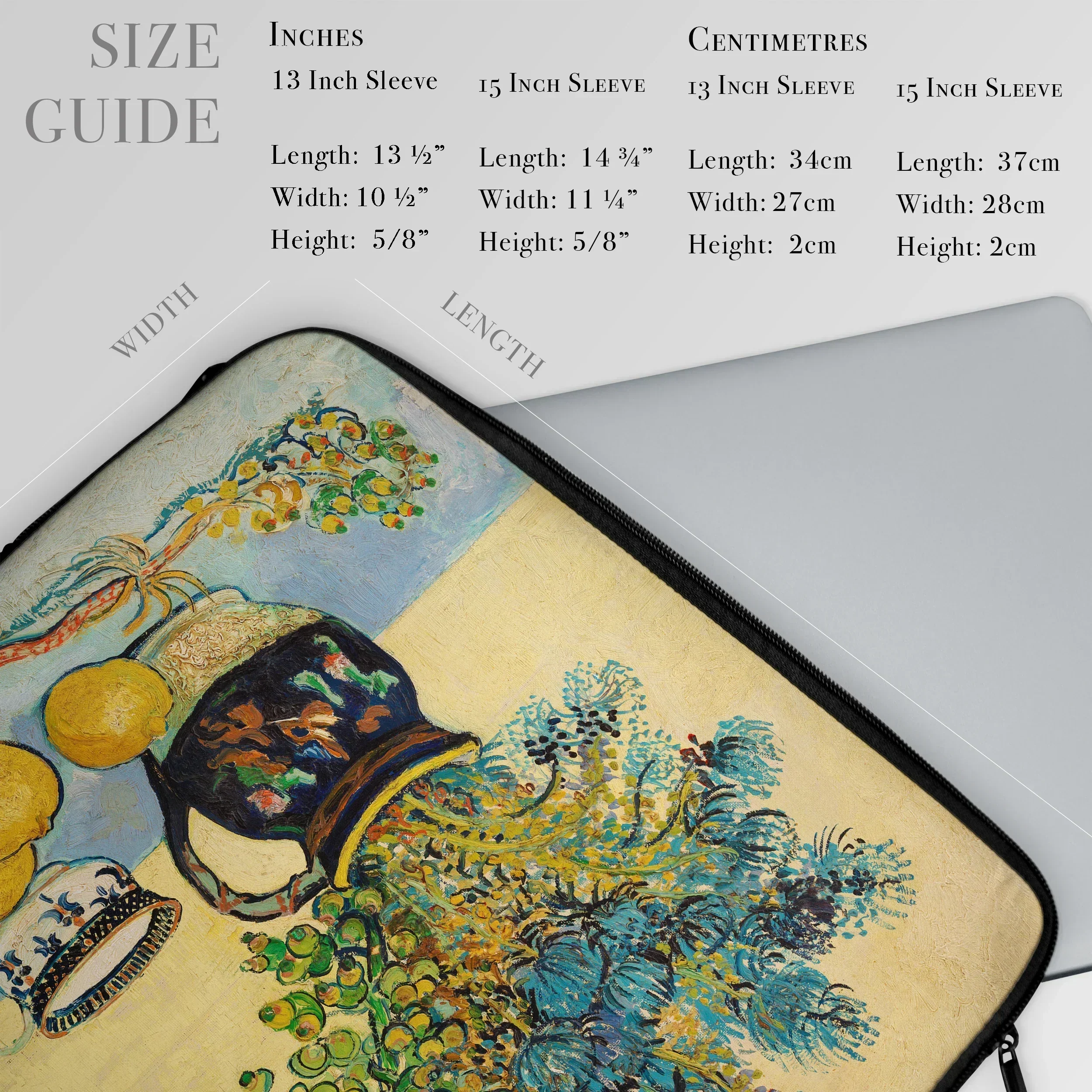 Still Life - Vincent Van Gogh Laptop Sleeve, Colorful Laptop Sleeve Case Artistic Nature-inspired Print