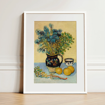 Still Life - Vincent Van Gogh Post-impressionism Art Print / Canvas, 12x16’’ / 31x41cm / White Frame / Matboard, Posters Prints & Visual