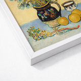 Dark Blue Ceramic Pitcher Floral Patterns Gold Rim Vincent Van Gogh, Gogh’s Masterful, Art