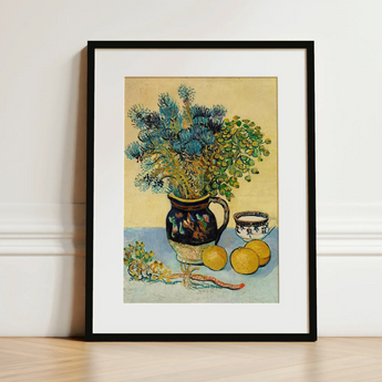 Still Life - Vincent Van Gogh Post-impressionism Art Print / Canvas Framed Reproduction Vincent Gogh’s ?Still Life Flowers” Gogh, Masterful, G