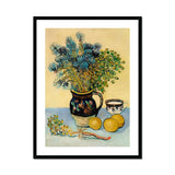 Still Life - Vincent Van Gogh Post-impressionism Art Print, Floral Arrangement Decorative Pitcher Oranges Teacup