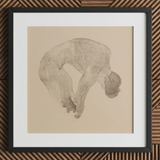 Stooping Naked Man - Reijer Stolk Art Print / Canvas, 12x12’’ / 31x31cm / Black Frame / Matboard, Posters Prints & Visual Artwork, Toby Leon