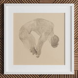 Stooping Naked Man - Reijer Stolk Art Print / Canvas, 12x12’’ / 31x31cm / White Frame / Matboard, Posters Prints & Visual Artwork, Toby Leon