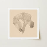 Stooping Naked Man - Reijer Stolk Art Print / Canvas, Bare Male Body, Spine Pitched Steeply, Forward, Head Hanging Level Prints