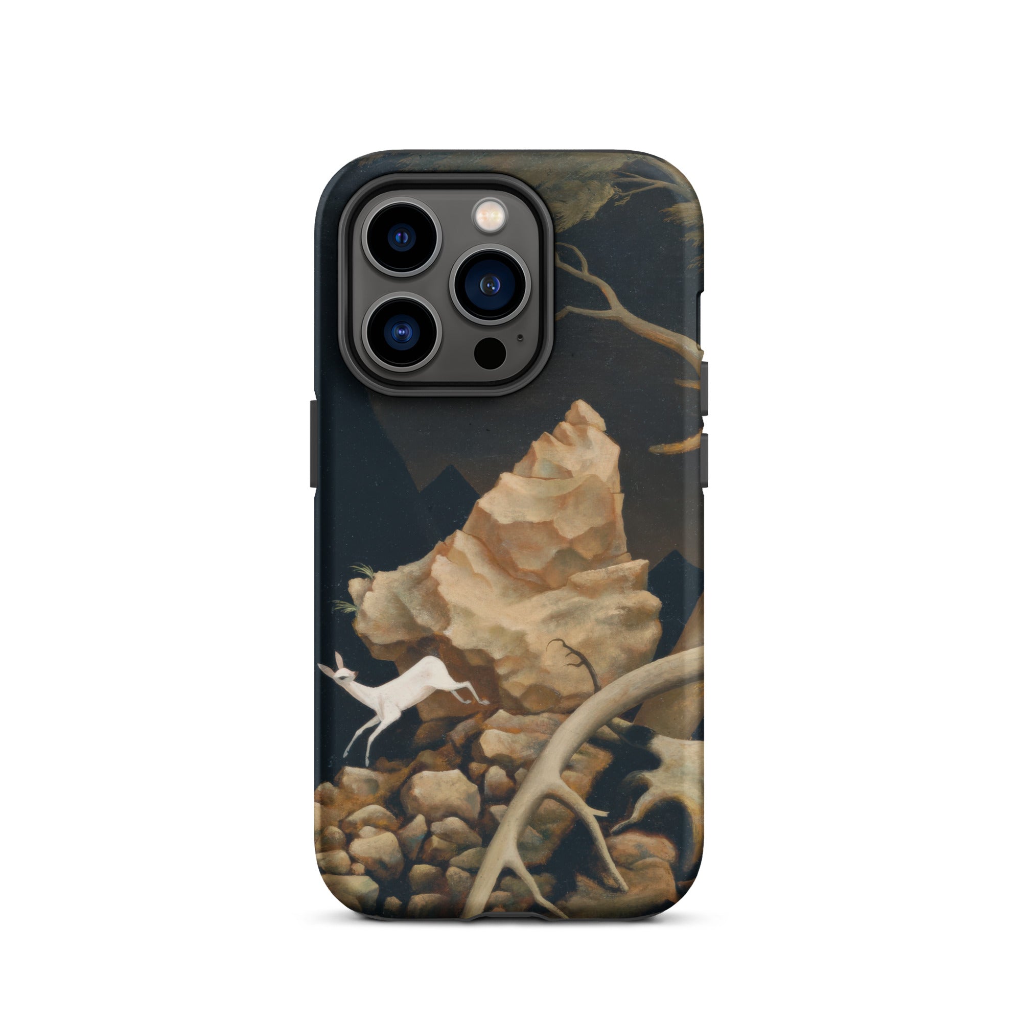 Storm Franz Sedlacek Iphone Case, 14 Pro / Matte, Camouflage Phone Case Deer Rock Design