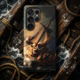 Storm on the Sea of Galilee - Rembrandt Phone Case Black Phone Case Detailed Classical Painting Stormy Sea Galilee Erupts, Storm-soaked