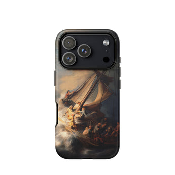 Storm on the Sea of Galilee - Rembrandt Phone Case Iphone 17 Pro / Matte Black Phone Case Dramatic Classical Painting Sailors Rough Galilee